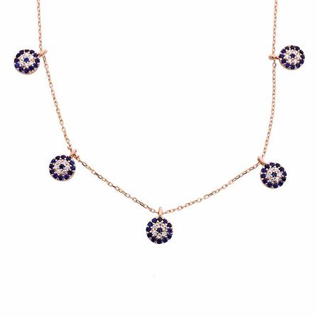 STİLLOVE Gümüş Rose Nazarlı Şans Kadın Kolye