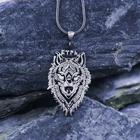 STİLLOVE ​Gümüş Göktürkçe Türk Yazılı Kurt Kolye