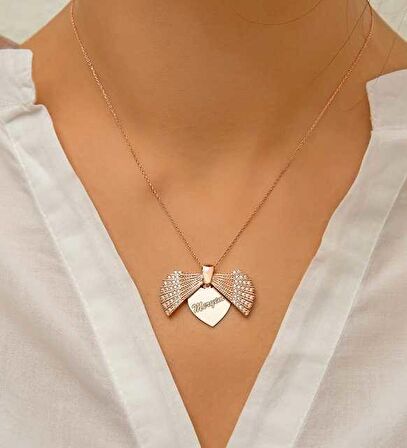 STİLLOVE Gümüş Rose Kişiye Özel İstiridye Bayan Kolye