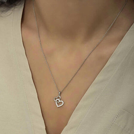 STİLLOVE Gümüş Kalp Bayan Kolye