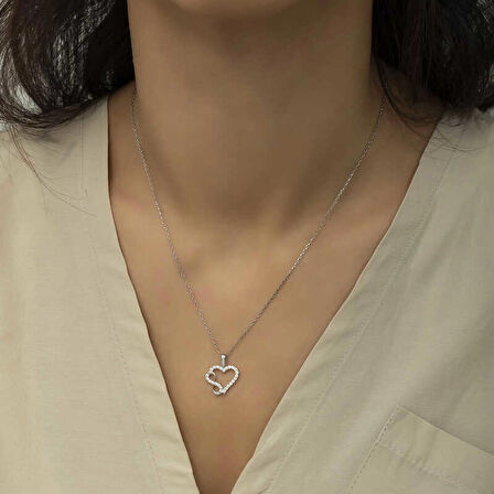 STİLLOVE Gümüş Kalpli Sonsuzluk Kadın Kolye