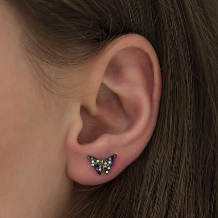 STİLLOVE ​Gümüş Mix Kelebek Küpe