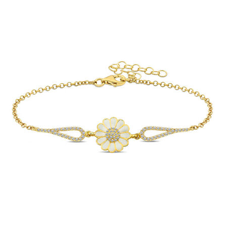 STİLLOVE ​Gümüş Gold Papatya Bileklik