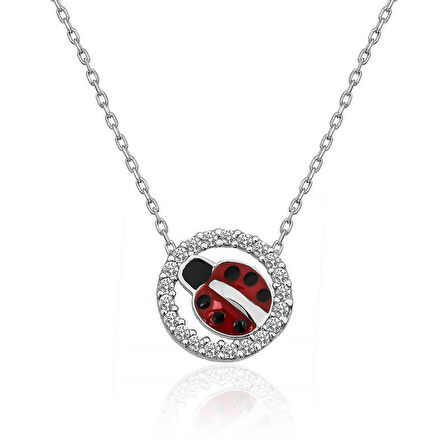 STİLLOVE ​Gümüş Uğur Böceği Bayan Kolye