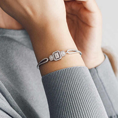 STİLLOVE ​Gümüş Baget Kadın Bileklik