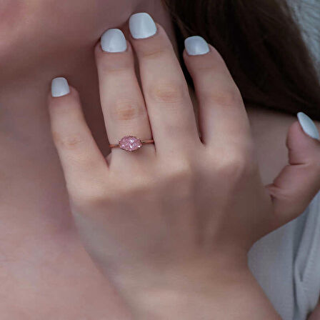 STİLLOVE Gümüş Rose Pembe Lotus Çiçeği Yüzük
