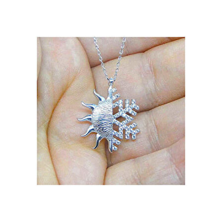 STİLLOVE Gümüş Güneş Kartanesi Kadın Kolye