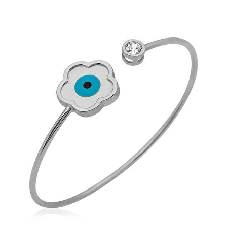 STİLLOVE ​Gümüş Sedef Taşlı Çiçek Bileklik