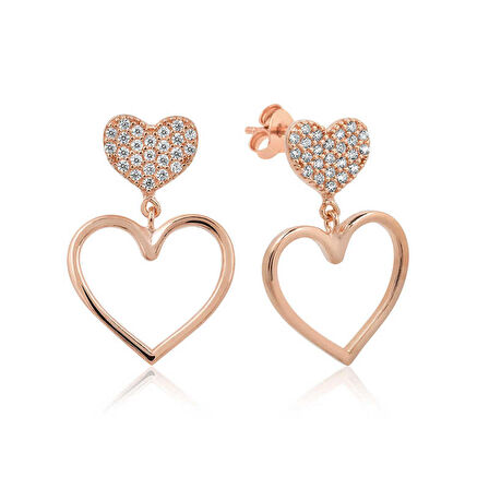 STİLLOVE Gümüş Kalpli Bayan Küpe