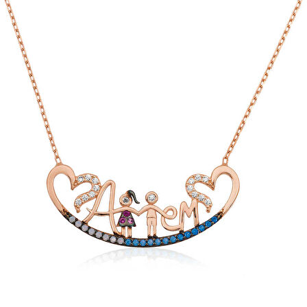 STİLLOVE Gümüş Annem Yazılı Kadın Kolye