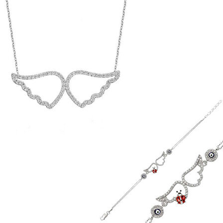 STİLLOVE Gümüş Melek Kanadı Bayan Set