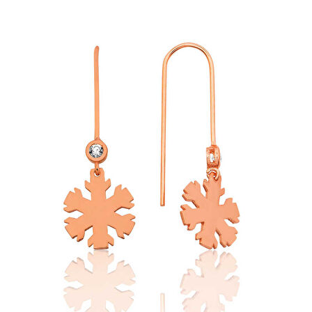 STİLLOVE Gümüş Rose Kar Tanesi Küpe