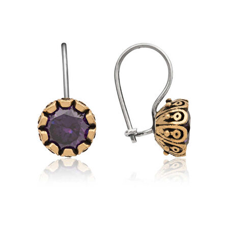 STİLLOVE Gümüş Mor Otantik Küpe