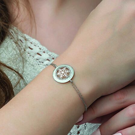 STİLLOVE Gümüş Kar Tanesi Kadın Bileklik