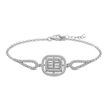 STİLLOVE ​Gümüş Baget Taşlı Bileklik