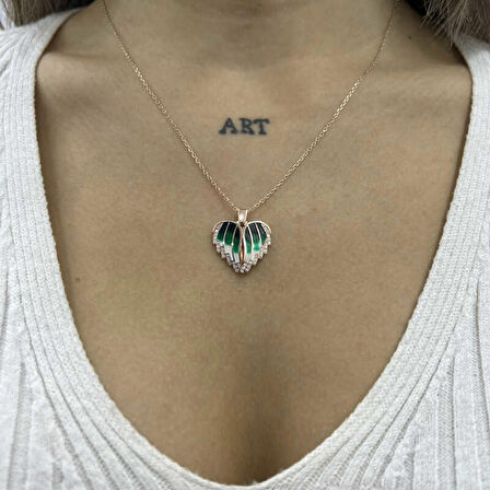 STİLLOVE Gümüş Rose Kalpli İsimli Kadın Kolye