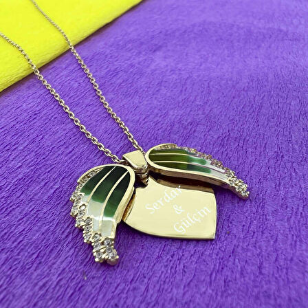 STİLLOVE Gümüş Rose Kalpli İsimli Kadın Kolye