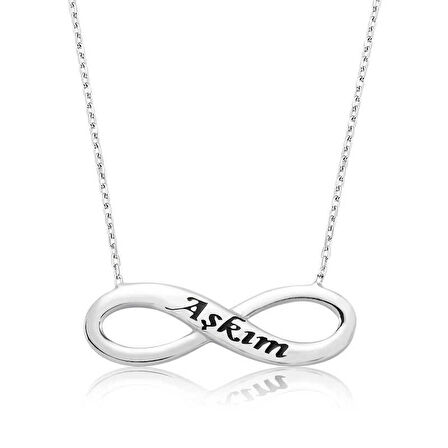 STİLLOVE Gümüş Aşkım Yazılı Sonsuzluk Kadın Kolye
