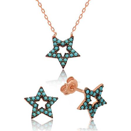 STİLLOVE Gümüş Mavi Yıldız Bayan Set