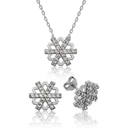 STİLLOVE Gümüş Kar Tanesi Bayan Set