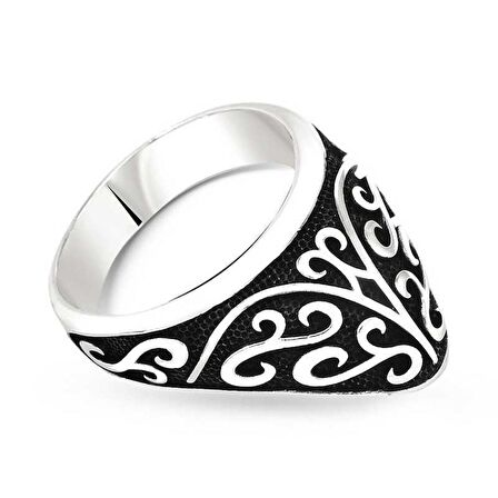 STİLLOVE Gümüş Desenli Okçu Zihgir Erkek Yüzük