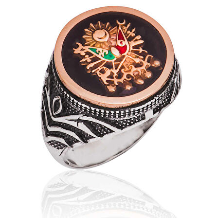 STİLLOVE Gümüş Osmanlı Devlet Armalı Erkek Yüzük