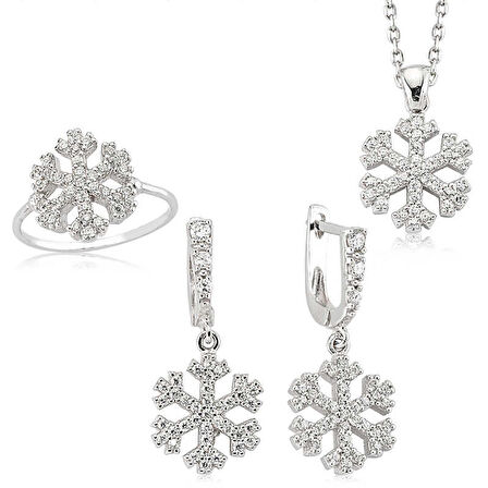 STİLLOVE Gümüş Kar Tanesi Bayan Set