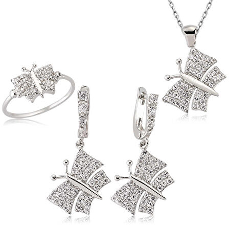 STİLLOVE Gümüş Kelebek Bayan Set