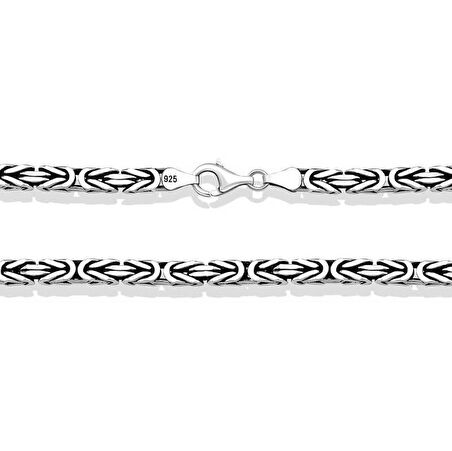STİLLOVE Gümüş Kral Zincir - 6 mm Köşeli