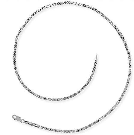 STİLLOVE Gümüş Kral Zincir - 3 mm Köşeli