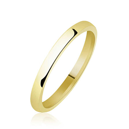 STİLLOVE 2 mm Düz Bombeli Gold Gümüş Alyans