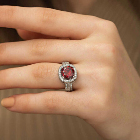 STİLLOVE Gümüş Baget Yuvarlak Kadın Yüzük