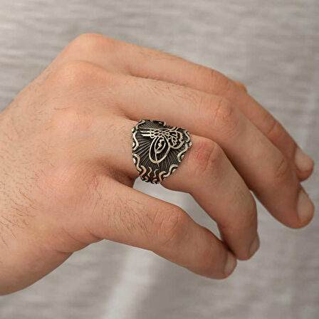 STİLLOVE ​​Gümüş Osmanlı Tuğrası Erkek Yüzük