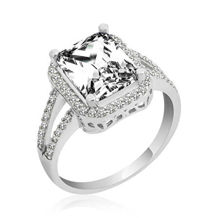 STİLLOVE Gümüş Baget Kare Kadın Yüzük