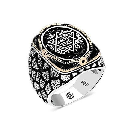 STİLLOVE Gümüş Süleyman Mührü Oval Erkek Yüzük