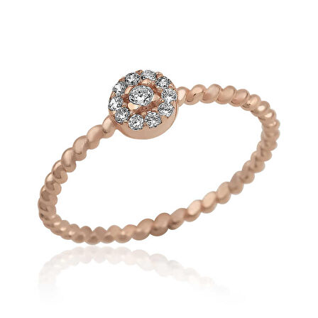 STİLLOVE Gümüş Rose Zirkon Taşlı Kadın Yüzük