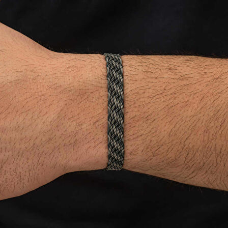 STİLLOVE Gümüş Kazaziye Örgü Bileklik