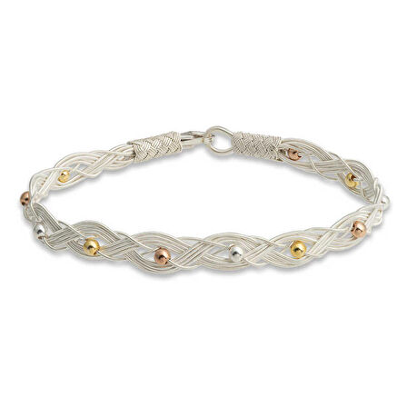 STİLLOVE Gümüş İnci Kazaziye Örgü Bileklik