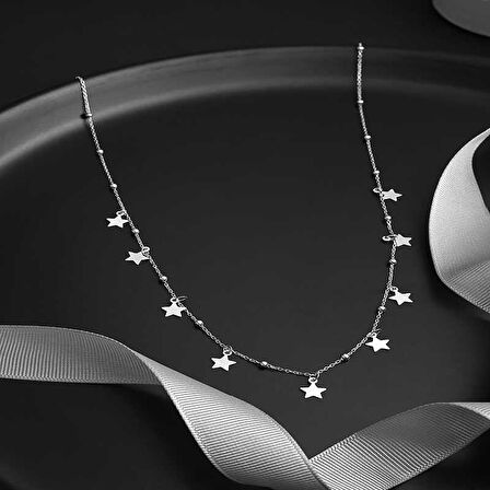 STİLLOVE Gümüş Yıldızlı Dorika Kadın Kolye