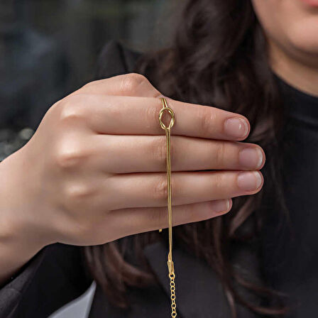 STİLLOVE Gümüş Gold Aşk Düğüm Kadın Bileklik