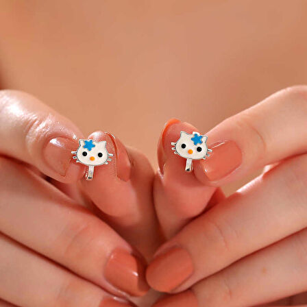 STİLLOVE Gümüş Panda Çocuk Küpesi