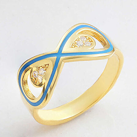 STİLLOVE Gümüş Gold Zirkon Taşlı Sonsuzluk Kadın Yüzük