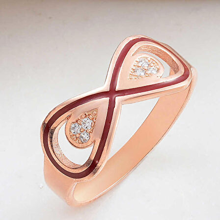 STİLLOVE Gümüş Rose Zirkon Taşlı Sonsuzluk Kadın Yüzük
