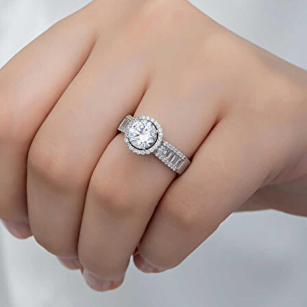 STİLLOVE Gümüş Tek Taş Kadın Yüzük