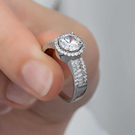 STİLLOVE Gümüş Tek Taş Kadın Yüzük