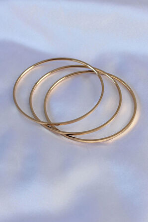 STİLLOVE 316L Çelik Gold Renk Ajda Model Kadın 65 mm Bilezik