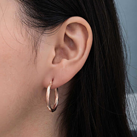 STİLLOVE Gümüş Rose 3 mm Burgu Şarnel Küpe