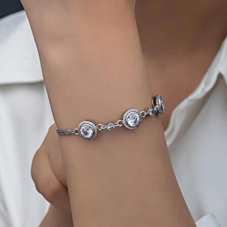 STİLLOVE Gümüş Tektaş Kadın Bileklik