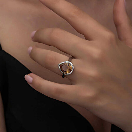 STİLLOVE Gümüş Zultanit Damla Kadın Yüzük