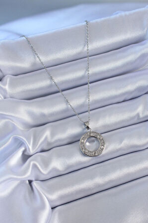 STİLLOVE 316L Çelik Gümüş Renk Zirkon Taşlı Cartier Model Kadın Kolye